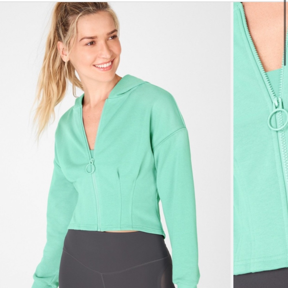 Fabletics green zip up jacket